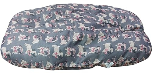 FASHION ANIMALS Weiches und strapazierfähiges Hundebett für Hunde und Katzen, Kissen für Hunde und Katzen, aus weichem Stoff, klein, mittel, groß, bequem, gepolstert, hergestellt in Italien (Mops)