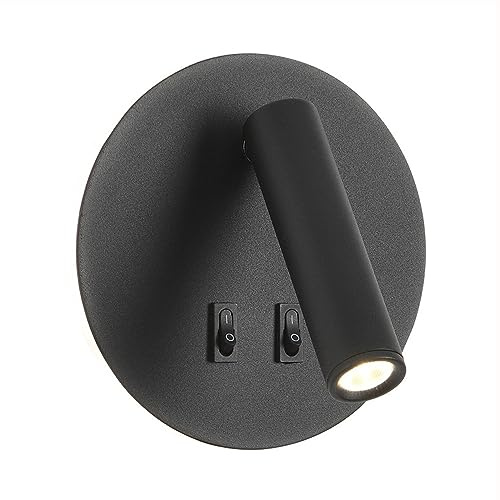 LED Spotlight, LED Wall Sconce Bedside Wall Lamp Wall Mount Reading Light, Round Wall Swivel 10W Sconces Wall Lighting for Bedroom Living Room Study Hotel Office