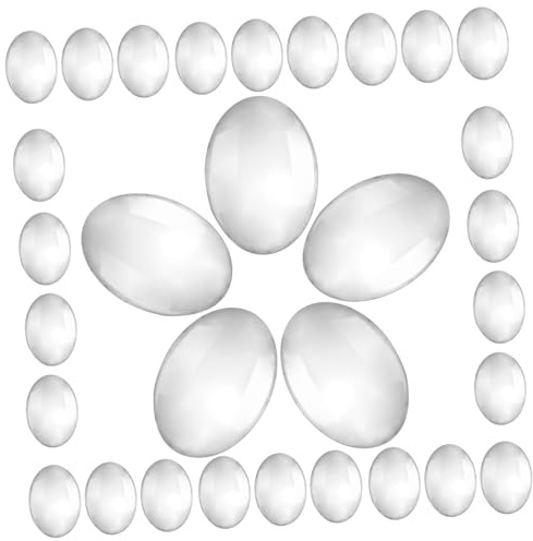 BAZEITFLOW 30pcs Glass Nail Polish Display Beads Oval Shape for Nail Salon Holder