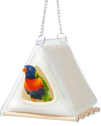 Nido per animali domestici – Letto con inserto caldo rimovibile per uccelli, nido morbido per parrocchetti, cacatua, parrocchetti e aras | Accessori per recinti interni ed esterni, comodo riparo per
