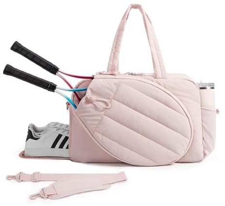 Adius Tennis Schläger Tasche, Tennis Sporttasche für Damen, Tennistasche mit Seitentaschen, Wasserdicht, für 2 Schläger und Nasstasche (Pink)
