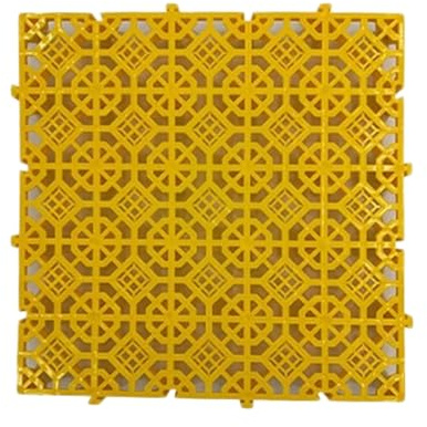 Outdoor Modular Interlocking Floor Tiles,4/10/16/20 Pieces Splicing Drainage Mats,for Bath Garage Deck (15.75x15.75x1.18in)(Yellow,20pieces)
