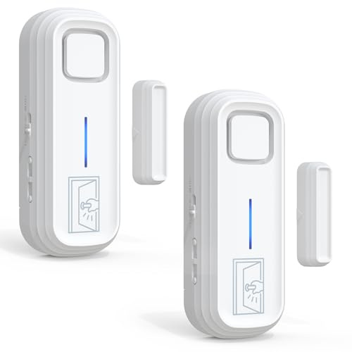 SANJIE Allarmi per porta quando aperto con avvisi istantanei e ritardati 30s/1min/2min/4min, allarme 2 in 1 con sensore di allarme per porta, allarme per casa, negozio, ufficio, sicurezza quando si