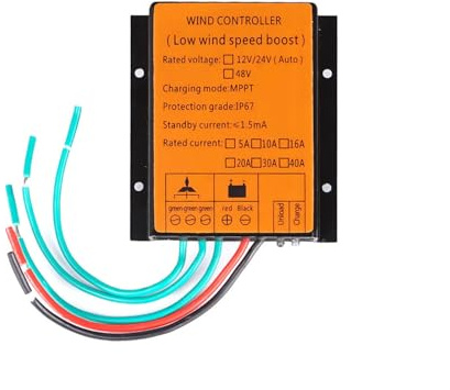 AISINILALAO Controlador de Carga para aerogeneradores de 3000 W a 9000 W, 12 V, 24 V, regulador MPPT automático de 48 V, Controlador MPPT de Aumento de Voltaje de Baja Velocidad del Viento,24v