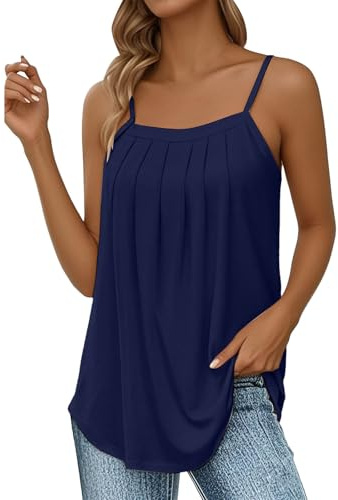 Sport tanktopp damer ledig lång, spaghettiremmar topp damer sommar, blustoppar ärmlös chiffong sexiga långtoppar stora storlekar linne eleganta sommartoppar Y2K sporttopp spagettiremmar