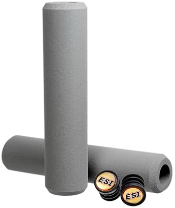 ESI Grips Chunky - Silicone MTB Grips - Ultimate Comfort and Control for Mountain Bikers and E-Bike Riders, Durable Bicycle Handlebar Grips for a Smooth Ride (Gray)