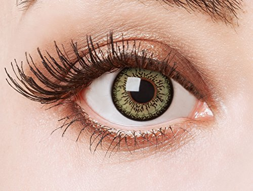 aricona Kontaktlinsen - Grüne Kontaktlinsen farbig ohne Stärke - Farbige Kontaktlinsen Augenlinsen Circle Lenses für größere Augen, 2 Stück