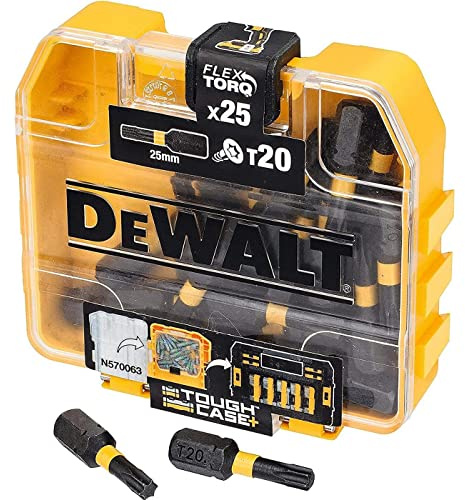 Dewalt Extreme Impact Torsion Schrauberbit-Pack DT70557T (T20, Gesamtlänge 25 mm, 25 Stück in Tic Tac Box, hochwertige Bits, extrem widerstandsfähig, passend für ToughCase+ & TSTAK Caddy)
