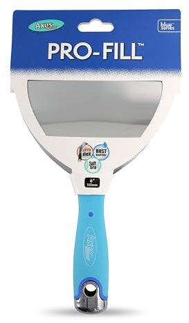 Axus Decor Pro-Fill (Blue Series) Stainless Steel Flexible Filling Knife, Filler Knife - Putty Knife for Professional & DIY Projects - Anti Rust Blade and Rubberized Handle - 6 Inch/ 150mm