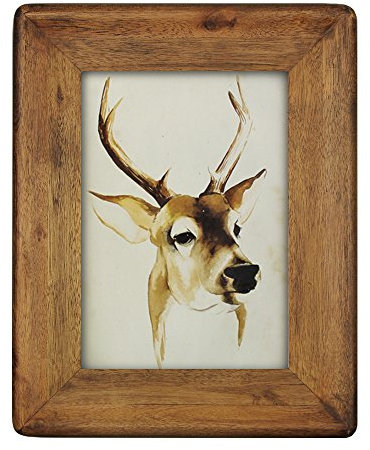 icheesday Photo Frame 7x5 Inch Brown,Vintage Wood Picture Frame 13 x18 cm with Glass Cover - Wall Hanging or Tabletop Standing - Vertical or Horizontal Display