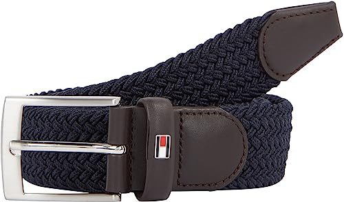 Tommy Hilfiger Uomo Cintura New Adan Belt 3.5 Cintura in Tessuto, Blu (Sky Captain), 105 cm