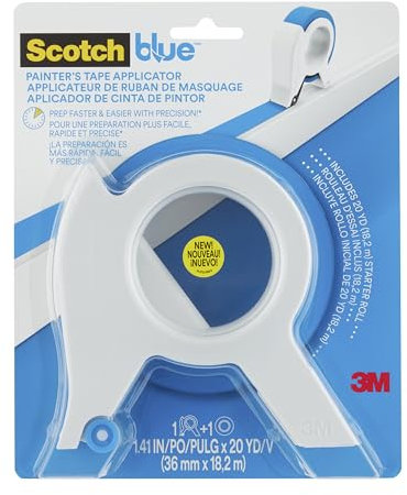 ScotchBlue Applicatore per Nastro di Mascheratura con 1 Rotolo (36 mm x 18,2 m), Nastro Premium Multi-Superficie - Per Battiscopa, Finestre e Telai di Porte