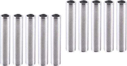 edi-tronic 10x M10 Gewinderöhrchen Gewinderohr Gewinde Rohr 5cm 50mm für Porzellanfassung
