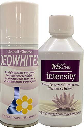 RAMPI Kit Igienizzante Profuma Bucato Whitex Concentrato Spray e Essenza Lavatrice