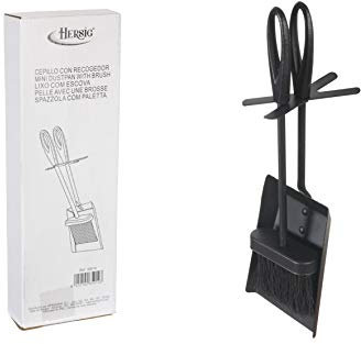 HERSIG - Accesorios Chimenea | Set Cepillo y Recogedor Chimenea para Cenizas - 38 x 14 x 14 cm
