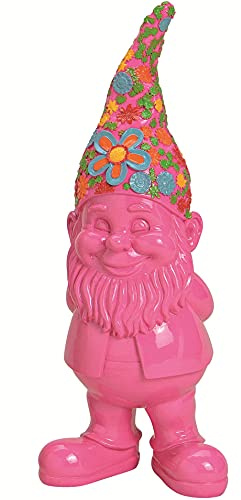 Pommerntraum ®| Dekorationsfigur Gartenzwerg WohnDeko Zwerg GartenDeko Gnom | Zwergenfigur POP-Art Troll Wichtel Kabouter Terrassendeko Geschenkidee Gartenschmuck Beetfigur Retro Außendeko (Pink - 20 cm)