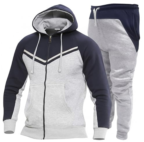 Love My Fashions® Men's Athletic Full-Zip Multi-Print Tracksuits Sports Casual Sweat Suit Slim Fit Warm Up Two-Piece Set