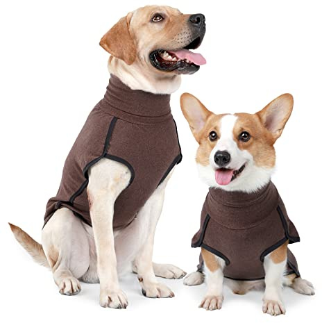 HEYWEAN Pull en Polaire Extensible pour Chien - Manteau Chaud pour Petite, Moyen et Grand Chiens - Vêtement d'Hiver Intérieur et Extérieur