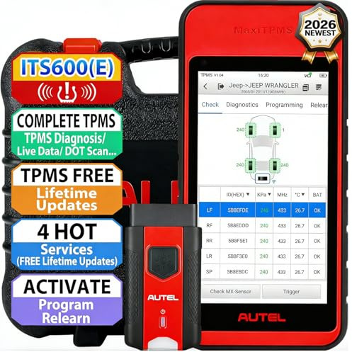 Autel MaxiTPMS ITS600 (E) TPMS Programming Tool, 2026 Complete TPMS Functions as ITS600 Pro Up of TS508WF/ MK808S-TS/ TS900, Relearn/Activate Sensors, Oil Reset EPB BMS SAS, Lifetime Free Updates