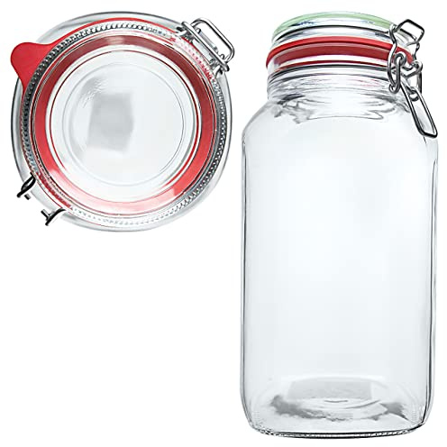 Einmachgläser mit Bügelverschluss 12 x 2,5l | EDEL KRAUT - Premium Einweckgläser Bügelgläser Drahtbügelgläser Vorratsgläser - Gläser aus deutscher Glashütte - mason jar - Marmeladengläser