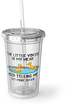 Tazza di plastica da 473,6 ml, anatroccoli da bagno, giocattoli per bambini, giocattolo in miniatura, umoristico, piccoli uccelli acquatici, appassionati di uccelli acquatici, 473 ml, trasparente