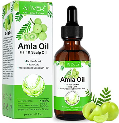 Alma-Öl für Haare - Stimuliert Durchblutung der Kopfhaut, Fördert Haarwachstum, Nährt die Haut - Aromatherapie-Massageöl für Frauen, Männer - Mischbar Mit Shampoo - 60 ml