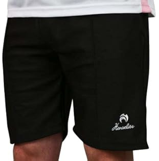 Henselite Lawn Bowling Sports Shorts in White, Black and Grey