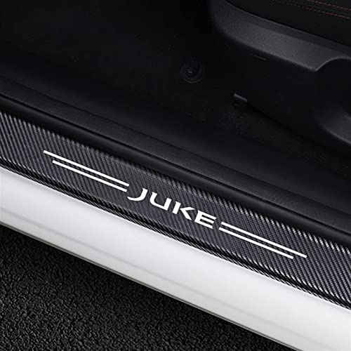Symilov Pegatina para Umbral de Coche para NIS-San Juke F15 F16 2010-2021, 4 Piezas Película Protectora Estribos Fibra Carbono Autoadhesivo Puerta Guardias del Borde Decoración Accesorios,Black