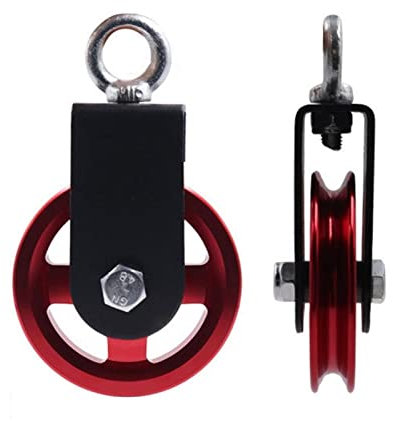 Umlenkrolle mit Kugellager Fitness-Riemenscheibensystem Fitness-Swivel-Riemenscheibe-Rad 360Rotation Traktionsradlager-Hubscheibe for DIY. Home und Hubkabel (Color : Red)