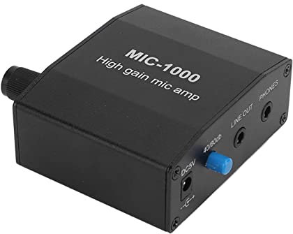 Amplificatore Per Microfono Preamplificatori Per Microfono Amplificatore Per Microfono Ad Alto Guadagno 1000 Volte Interfaccia Versatile da 3,5 Mm Per Musicisti Podcaster Vlogger Insegnanti Guida Turi