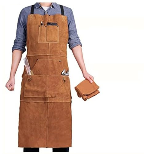 TIYGHI Werkzeugschürzenband Strapazierfähige Arbeitsschürze mit Werkzeugtasche, Segeltuch, Verstellbarer Kreuzrückengurt, Schürze for Holzarbeiten, Elektriker, Blumenschürze, Backen, Grillschürze