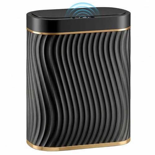 Ogikey Bathroom Small Trash Can with Automatic Touchless Lid, 2.6 Gallon Smart Garbage Can Narrow Waterproof Trash Bin for Bedroom, Office, Living Room