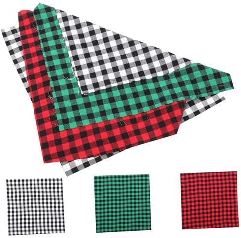 EXCEART 6st Karierte Baumwolle Selber Machen Weihnachtlicher Bastelstoff Stoff Zum Nähen Von Weihnachten Weihnachtsquiltstoffquadrate Baumwollstoffe Heimtextilien Kleidung Material Drucken