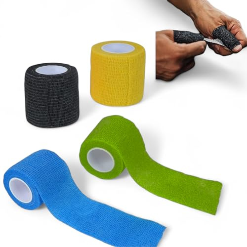 CATGRIPS Selbsthaftende Bandage – Selbstklebendes & Latexfreies Grip Tape für Crossfit, Gewichtheben & Crossfit – Hookgrip Tape für Finger & Handgelenke, Reißbar von Hand, Rutschfe (4 stück)