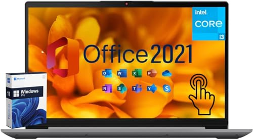 Lenovo Ideapad 3i - Computer portatile aziendale e per studenti, con laptop a vita Office 2021 da 15,6 FHD IPS antiriflesso touch, Intel Core i3-1115G4 (2 core), 12 GB di RAM, SSD da 512 GB, Win 11