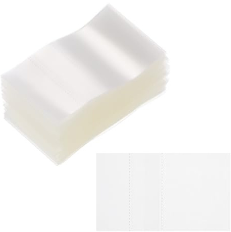 PATIKIL 48x28mm PVC Perforated Shrink Bands, 250Pcs 0.05 mm/2 Mil Thickened Heat Shrink Seal Wrap Fit for 3/4-1 Cap Diameter Essential Oil Bottles Jars Cans Tin, Clear