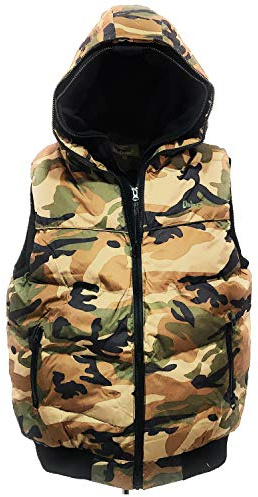 fratelliditalia.org Gilet smanicato mimetico cappuccio impermeabile uomo imbottito trapuntato Colore Mimetico Taglia L