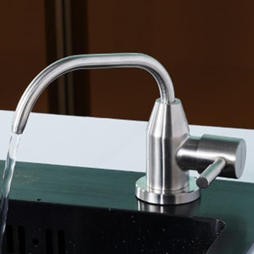 XSDSM Kaltwasserhahn Küche Wasserhahn für Osmoseanlage Wasserfilter Wasserhahn Wasserhahn 360° Drehbar Edelstahl 1/4,Gebürstet