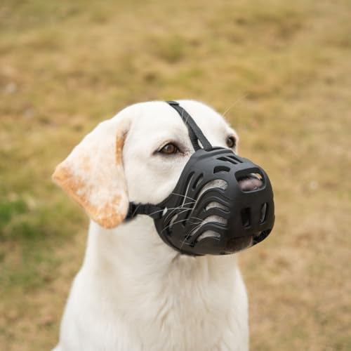 Diketone Maulkorb für Hunde,Für Kleine, Mittlere und Große Hunde,Material Silikon,Verhindert Das Beißen, Kauen Und Bellen (Schwarz, S)
