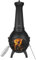 VEVOR Chimenea de Leña Exteriores 457 mm, Chimenea Esférica para Barbacoa y Calentamiento con Malla para Parrilla Revestimiento para Tapa a Prueba de Óxido para Patio, Jardín, 430 x 420 x 1120 mm