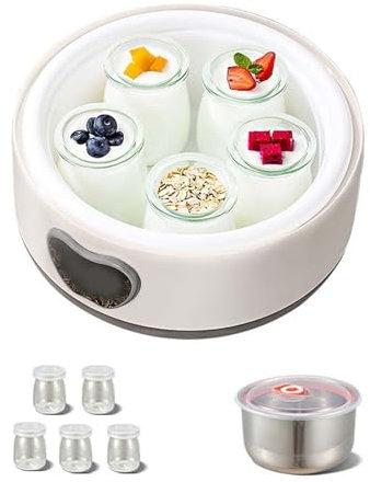 DJMAW Yaourtière Probiotique avec Contrôle De Température, Yaourtière 36 Heures, Yaourtière avec Écran LCD, Yaourtière Électrique Multifonction 1,2 L pour Usage Domestique(B)