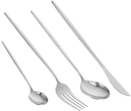 Ciieeo Cubiertos De Acero Inoxidable Dorado Cuchillo y Tenedor Para Carne Vajilla Pulida Espejo Para Uso Hogar Cocina y Fiestas De Buffet