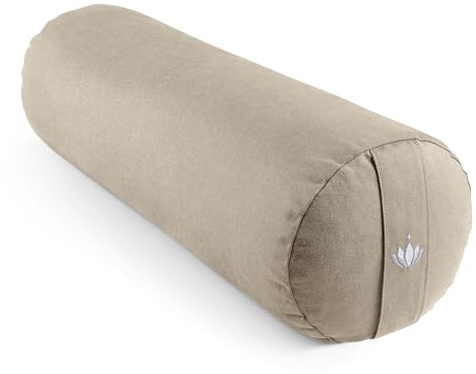 Lotuscrafts® Yoga Rolle Ø24 cm, Yogabolster mit 100% Bio-Dinkelfüllung, Waschbarer Bezug aus Baumwolle, für Yin Restorative Yoga-Übungen, GOTS Zertifiziert