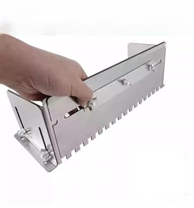 Truelle crantée en acier inoxydable for carrelage, avec roulettes et poignée, outil d'épandage réglable for carrelage sol/mur, conception de rainures(80cm/31.5in)