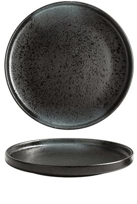 Underglaze Ceramic Steak Plate - 8 /10 Textured Matte Dinnerware Set for Sushi/Steak/Salad, Restaurant-Grade Oven/Dishwasher Safe, Commercial & Home Use(ZZH,10inches)