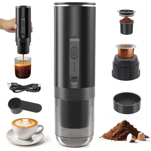 Strixorn Capsules de café Portables, Mini Machine à Expresso avec Pompe de 20 Bars, Petite Machine à café de Voyage avec Batterie, Cadeaux de Camping pour la Maison, la Voiture et l'extérieur