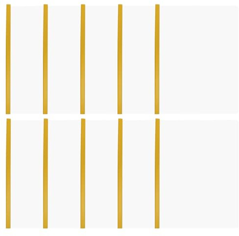 Healeved Lot de 10 Chemises Transparentes à Barres Coulissantes en Plastique PP Format A4 Organiseur de Dossiers Pinces de Rangement Jaunes Porte-Documents Pratique pour Bureau et École