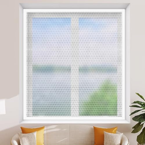 Luftpolsterfolie-Fenster-Isolierset, Thermofolie gegen heiße Innenfenster, hält Kälte draußen, stürmt im Winter warm und kühlt im Sommer(175x240cm)