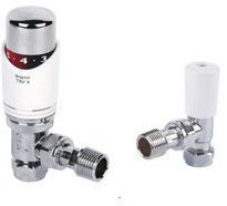 Drayton TRV 15mm Angled, White and Chrome