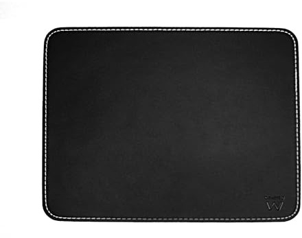 Ewent Mouse Pad Professionale in Similpelle, Tappetino per Mouse Elegante e Resistente, Superficie Scorrevole per Mouse Ottico e Laser, Ideale per Casa e Ufficio, Nero